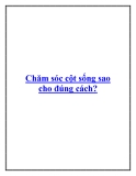 Chăm sóc cột sống sao cho đúng cách?