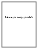 Lá sen giải nóng, giảm béo