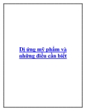 Dị ứng mỹ phẩm và những điều cần biết