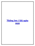 Những lưu ý khi ngừa mụn.