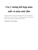 Các ý tưởng kết hợp màu mắt và màu môi sẫm