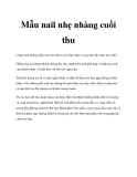 Mẫu nail nhẹ nhàng cuối thu