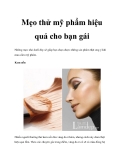 Mẹo thử mỹ phẩm hiệu quả cho bạn gái