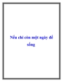 Nếu chỉ còn một ngày để sống