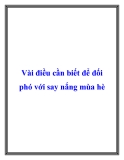 Vài điều cần biết để đối phó với say nắng mùa hè