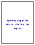 4 phương pháp rẻ tiền nhất là khắc tinh của ung thư