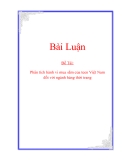 Bài Luận Đề Tài: Phân tích hành vi mua sắm của teen Việt Nam đối với ngành hàng thời trang