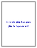 Mẹo nhỏ giúp bảo quản giày da đẹp như mới