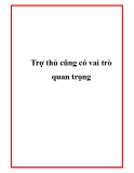 Trợ thủ cũng có vai trò quan trọng