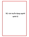 Kỹ xảo tuyển dụng người quản lý