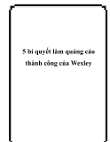 5 bí quyết làm quảng cáo thành công của Wexley