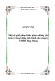 Đề tài: Một số giảI pháp khắc phục những yếu kém về hoạt động tàI chính cho công ty TNHH Hợp Hưng