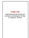 Luận văn: Đánh giá hiệu quả kinh tế chăn nuôi lợn thịt của các hộ nông dân  Xã Ngọc Lũ – Bình Lục  –Hà Nam