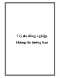 7 lý do đồng nghiệp không tin tưởng bạn