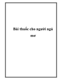 Bài thuốc cho người ngủ mơ