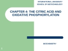 CHAPTER 4: THE CITRIC ACID AND OXIDATIVE PHOSPHORYLATION