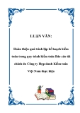 LUẬN VĂN: Hoàn thiện quá trình lập kế hoạch kiểm toán trong quy trình kiểm toán Báo cáo tài chính do Công ty Hợp danh Kiểm toán Việt Nam thực hiện