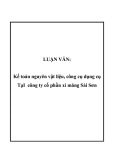  Luận văn tốt nghiệp: Kế toán nguyên vật liệu, công cụ dụng cụ TạI công ty cổ phần xi măng Sài Sơn