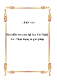 LUẬN VĂN:  Bảo hiểm học sinh tại Bảo Việt Nghệ An - Thực trạng và giải pháp