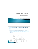Bài giảng Lý thuyết sai số