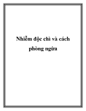 Nhiễm độc chì và cách phòng ngừa