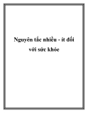 Nguyên tắc nhiều - ít đối với sức khỏe