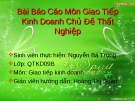 Báo Cáo Môn Giao Tiếp Kinh Doanh Chủ Đề Thất Nghiệp