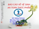 BÁO CÁO VỀ VỆ SINH AN TOÀN THỰC PHẨM