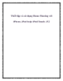 Thiết lập và sử dụng Home Sharing với iPhone, iPad hoặc iPod Touch –P.2