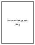 Dạy con chế ngự căng thẳng