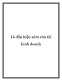 14 dấu hiệu sớm của tài kinh doanh
