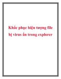 Khắc phục hiện tượng file bị virus ẩn trong explorer