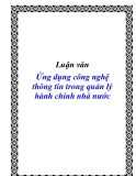 Luận văn: Ứng dụng công nghệ thông tin trong quản lý hành chính nhà nước
