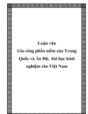 Luận văn Gia công phần mềm của Trung Quốc và Ấn Độ, bài học kinh nghiệm cho Việt Nam