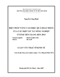  BIỆN PHÁP NÂNG CAO HIỆU QUẢ HOẠT ĐỘNG CỦA CÁC HỢP TÁC XÃ NÔNG NGHIỆP Ở TỈNH TIỀN GIANG ĐẾN 2015