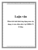 Luận văn: Phân tích tình hình tín dụng mua, xây dựng và sửa chữa nhà ở tại MHB- CN Ô Môn