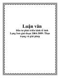 Luận văn: Đầu tư phát triển kinh tế tỉnh Lạng Sơn giai đoạn 2004-2009: Thực trạng và giải pháp