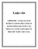 Luận văn:  CHÍNH PHỦ - CƠ QUAN CHẤP HÀNH CỦA QUỐC HỘI, CƠ QUAN HÀNH CHÍNH NHÀ NƯỚC CAO NHẤT CỦA NƯỚC CỘNG HOÀ XÃ HỘI CHỦ NGHĨA VIỆT NAM