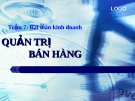 Bài toán kinh doanh - Quản trị bán hàng