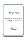 Luận văn:  Kiểm toán dự án mà cụ thể là giai đoạn lập kế hoạch kiểm toán