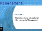 Management-LECTURE 4 The External and International Environment of Management