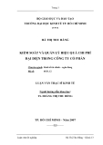 Luận văn: KIỂM SOÁT VÀ QUẢN LÝ HIỆU QUẢ CHI PHÍ  ĐẠI DIỆN TRONG CÔNG TY CỔ PHẦN 