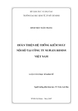 Luận văn thạc sĩ: Hoàn thiện hệ thống kiểm soát nội bộ tại công ty Nuplex Resins Việt Nam 