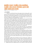 BƯỚC PHÁT TRIỂN CỦA NHỮNG CUỘC CẢI CÁCH TRONG LỊCH SỬ VIỆT NAM (XIV-XVIII)