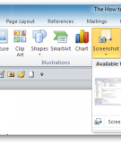 Hướng dẫn sử dụng tính năng Screeshot trong Microsoft Word 2010