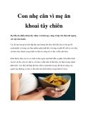 Con nhẹ cân vì mẹ ăn khoai tây chiên