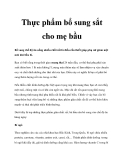 Thực phẩm bổ sung sắt cho mẹ bầu