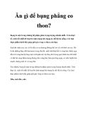 Ăn gì để bụng phẳng eo thon