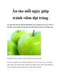 Ăn táo mỗi ngày giúp tránh viêm đại tràng