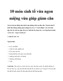 10 món sinh tố vừa ngon miệng vừa giúp giảm cân